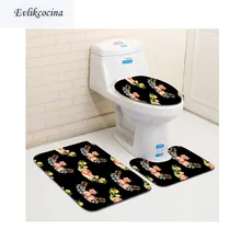3 шт. Banyo Paspas оранжевый лиса ванная комната ковер Туалет U Tpye Набор ковриков для ванной нескользящие Tapis Salle De Bain Alfombra Bano