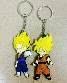 

New 20 pcs mix cartoon Dragon Ball Z Double-sided keychain Pendants Keyring Cosplay gift T-45