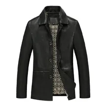 Для мужчин из натуральной кожи куртка черная, коричневая Новинка весны и осень на пуговицах, с карманами, мужские из овечьей кожи кожаные пальто отец P02