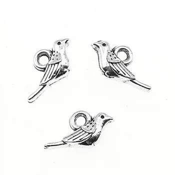 

40Pcs Small Bird Charms Tiny Bird Charms For Jewelry Making Bird Charms Antique Silver Color Tone 8x12mm