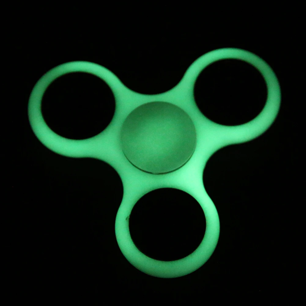 Luminous Tri Spinner Fidget Toy Plastic EDC Hand Spinner for Autism Glow in the Dark Stress