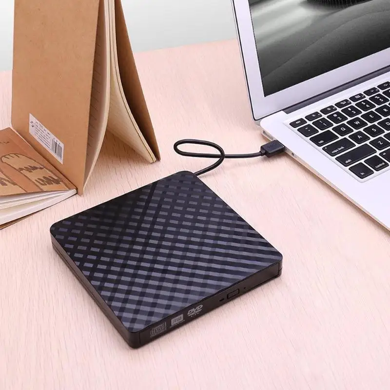  External DVD Drive Portable USB 3.0 CD/DVD +/-RW VCD ROM Burner for Laptop Computer Desktop Connect