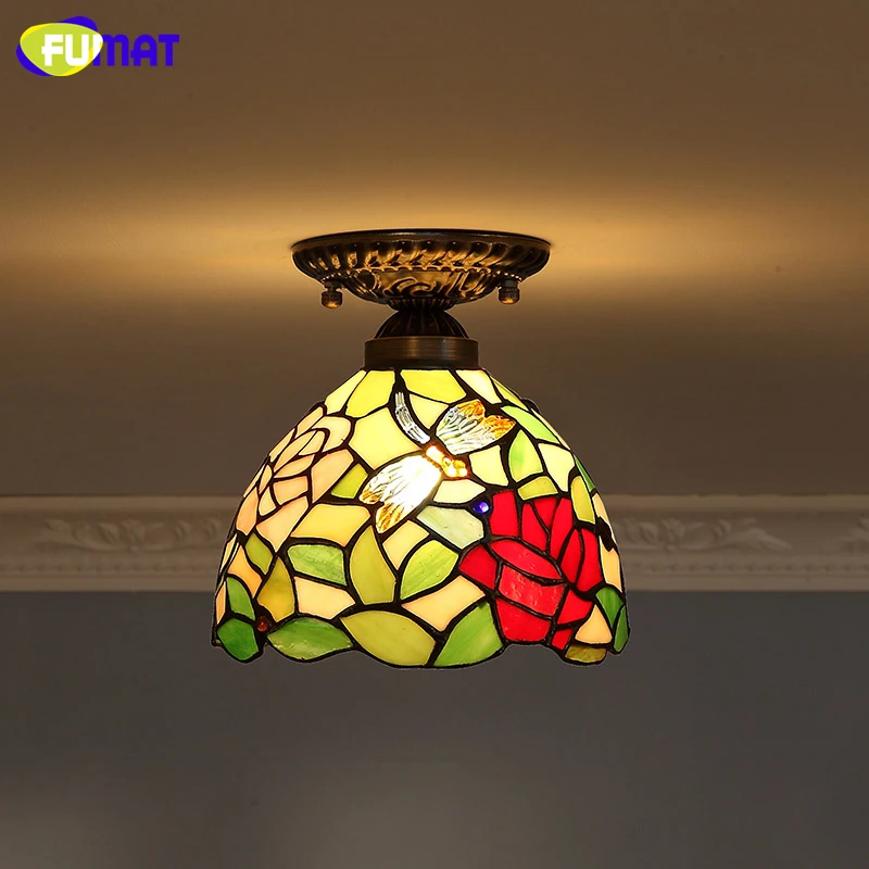 FUMAT Stained Glass Ceiling Lamps For Living Room Front porch Aisle Baroque Art Lights Home Deco LED Glass Art Ceiling Lights FUMAT Stained Glass Ceiling Lamps For Living Room Front porch Aisle Baroque Art Lights Home Deco LED Glass Art Ceiling Lights