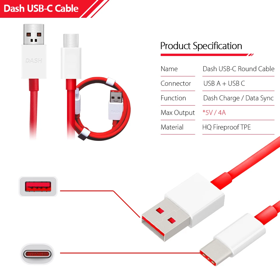 2M TOUSHI Câble du Chargeur pour Oneplus 6 Dash Cable Câble USB Type 3.1 pour Oneplus 6 6T 3 3t 5 5T,   câble de données de Charge Rapide 1M 1,5M 