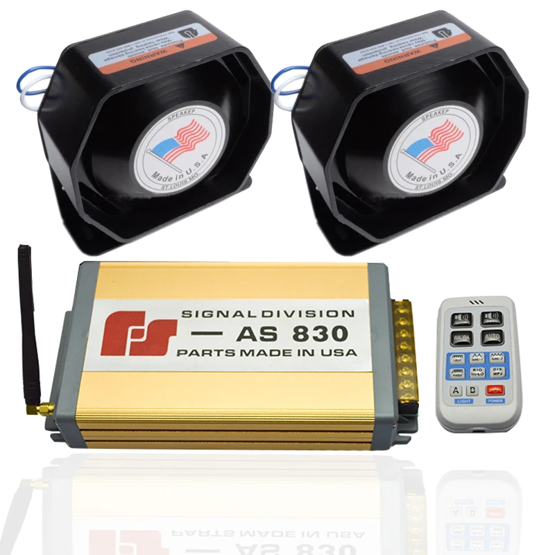 400W Police Siren Electronic Horn Car Alarm Siren AS830 Host Ultra Slim Speaker Kit 9 Tone Loudspeaker Wireless Car Styling