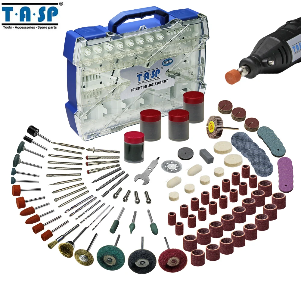 melhor TASP 268 pcs Acessórios Elétrica Mini Broca Definir Ferramentas Abrasivas Compatível com Dremel Rotary Ferramenta para Moagem de Polimento
