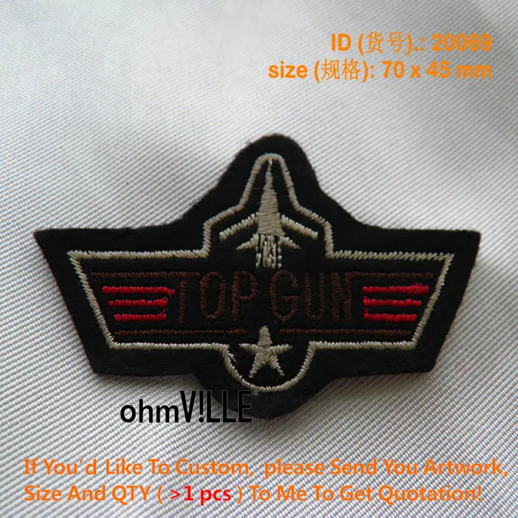 20069 TOP GUN Embroidery Patch "Easy To Apply, Just Iron On" Guaranteed 100 Quality Custom Iron