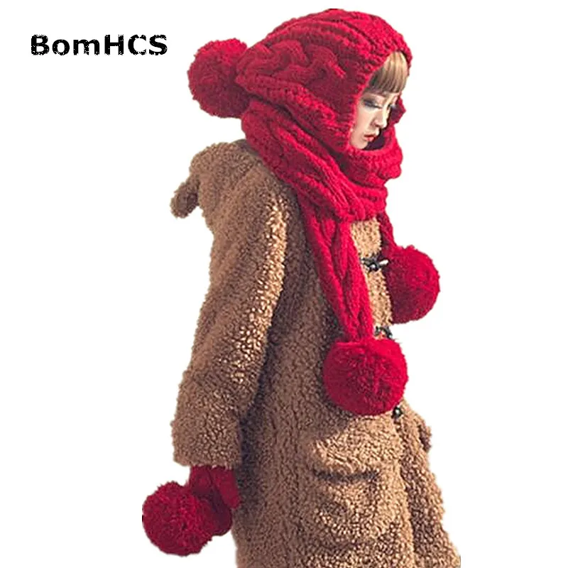 Женская теплая вязаная шапка BomHCS шарф и перчатки|beanie scarf|fashion knit hatknitted hat |