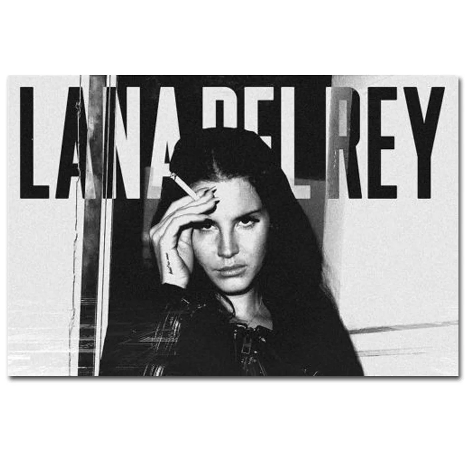 

MQ2964 Hot New Lana Del Rey Soul Music Singer Star Black White Hot Art Poster Top Silk Canvas Home Decor Picture Wall Printings