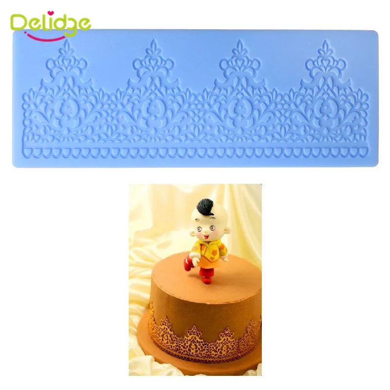 

Delidge 1pc Lace Silicone Mold Cake DIY Fondant Cupecake Decorating Tools Chocolate Mould For Kitchen Baking Euporean Pattern