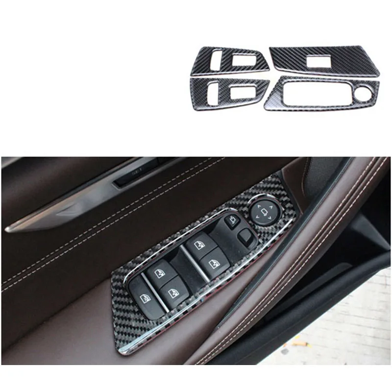 

lsrtw2017 carbon fiber car window control panel trims for bmw 5 series g30 g31 525 520 530 528 540 535 2018 2019