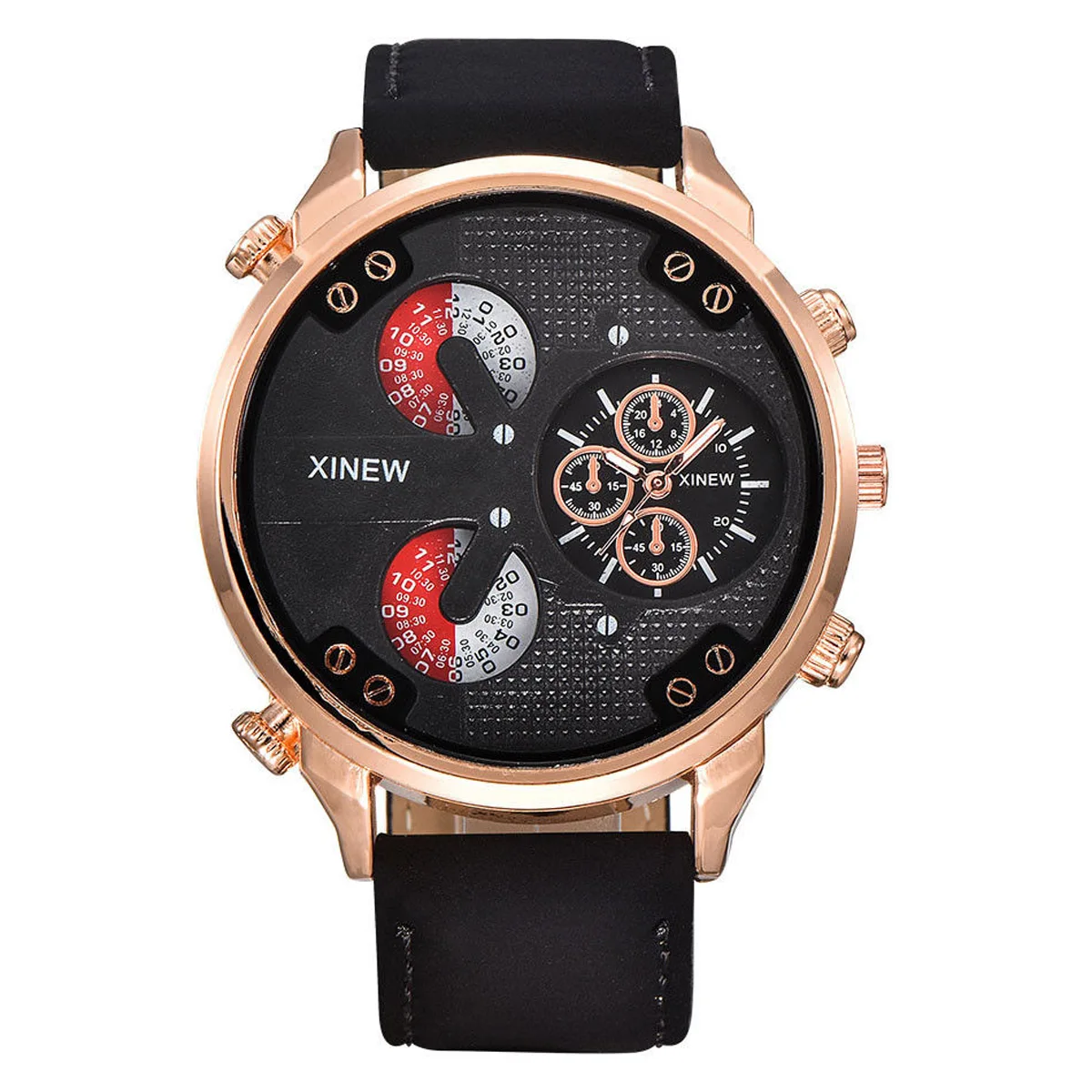 

Luxury Mens Oversize Leather Band Watches Army Military Big Face Date Quartz Sport Wrist Watch Relogio Masculino Shellhard