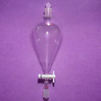 

1000ML,Pyriform Separatory Funnel,PTFE Valve,24/29 Ground Joint