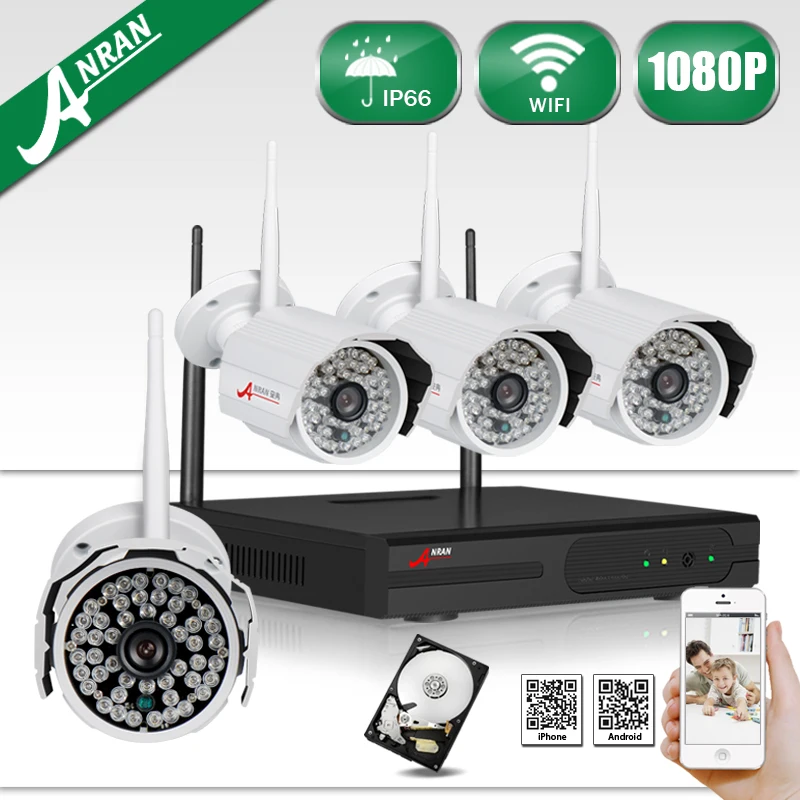 

Plug And Play 4CH CCTV System 1080P WIFI NVR 4PCS 2.0 MP IR Outdoor Security IP Camera WIFI Surveillance System 2TB HDD
