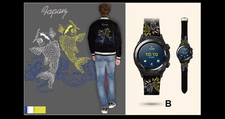 Для samsung gear S3 Galaxy Watch 46 мм браслет из натуральной кожи с рисунком ремешок для Huami Amazfit 1 2 ремешок для часов для huawei GT - Цвет ремешка: Type B