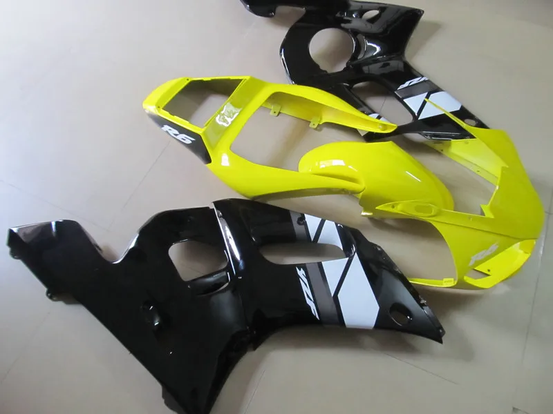 

Motorcycle Fairing Kit for YAMAHA YZFR6 98 99 00 01 02 YZF R6 1998 2000 2002 YZF600 ABS Yellow black Fairings set+7gifts KX24