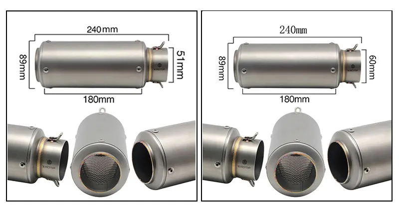 ZS Racing 51 мм 60 мм на входе углеродного волокна SC мотоцикл выхлопной наконечник/глушитель выхлопной трубы из нержавеющей стали для BMW Yamaha KTM