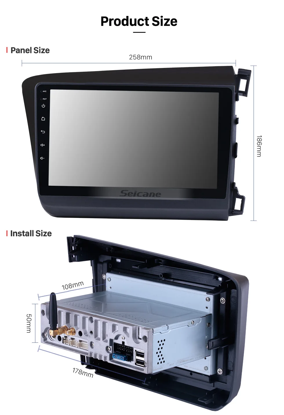 Perfect Seicane 9" 2 Din Android 8.0 Car DVD Multimedia Player For 2012 Honda Civic RHD Support Steering Wheel Control Bluetooth Wifi FM 21