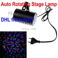 DHL RGB сценический светильник 3 Вт AC85-265V Авто вращающийся бар освещение вечеринки светильник для танцев ЕС/США вилка