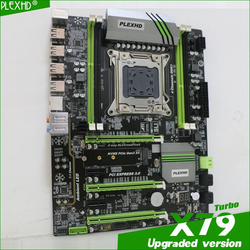 PLEXHD X79 Turbo материнская плата LGA2011 ATX USB3.0 SATA3 PCI-E NVME M.2 SSD поддержка памяти REG ECC и процессор Xeon E5