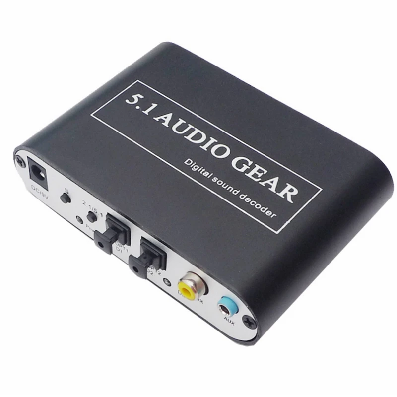 

Quality 5.1 Audio Gear Digital Sound Decoder Converter Optical SPDIF/ Coaxial Dolby AC3 DTS to 5.1CH Analog Audio for DVD PC