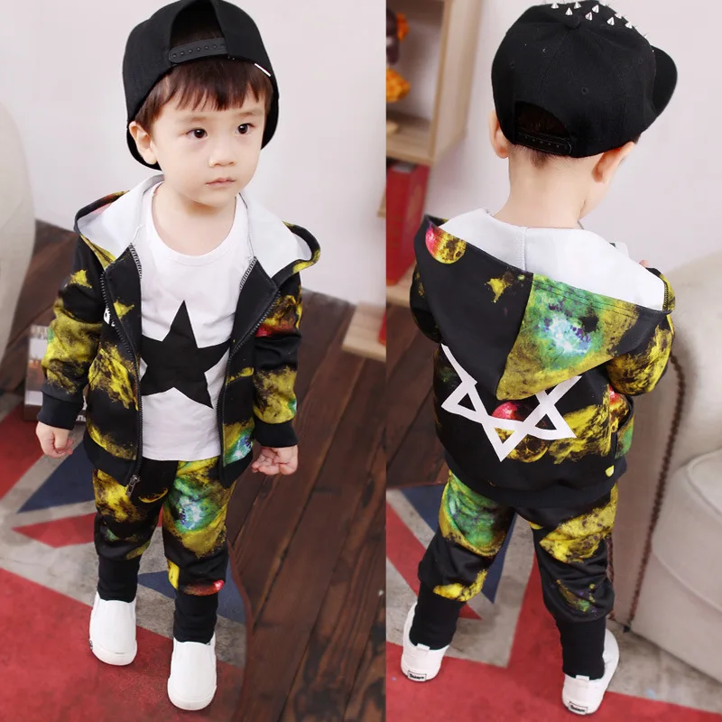 Весенне-осенний детский спортивный костюм для мальчиков от 1 до 4 лет осенне-Весенняя детская одежда для мальчиков