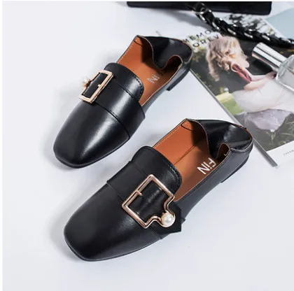 Black Buckle Роскошная дизайнерская обувь; женские туфли-лодочки; Новинка года; черные женские кожаные туфли на каблуке для работы; женская обувь высокого качества; Zapatos mujer; размеры 38, 39, 40 - Цвет: Black Buckle