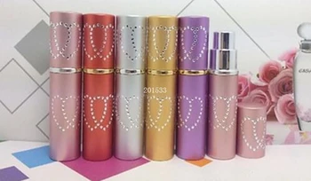 

Free Shipping 10 ML High quality Mini Travel size Refillable atomizer metal aluminum empty perfume spray bottles