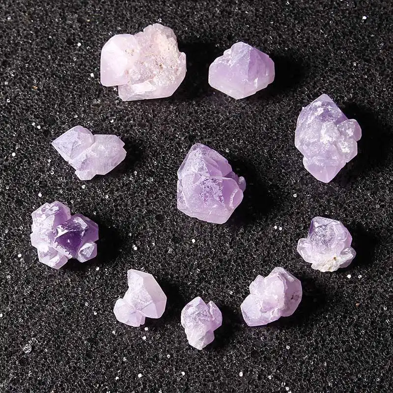 Горячая 10 шт. 60 г+ натуральный Сказочный Аметист Фиолетовый кварцевый кристалл с лечебным действием, образцы камня для аквариума домашний декор ремесла