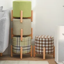 Small Stool Living Room Home Fabric Stools Children Solid Wood Sofa Stool Fashion Creative Shoes Bench Ottoman Taburete Small Stool Living Room Home Fabric Stools Children Solid Wood Sofa Stool Fashion Creative Shoes Bench Ottoman Taburete