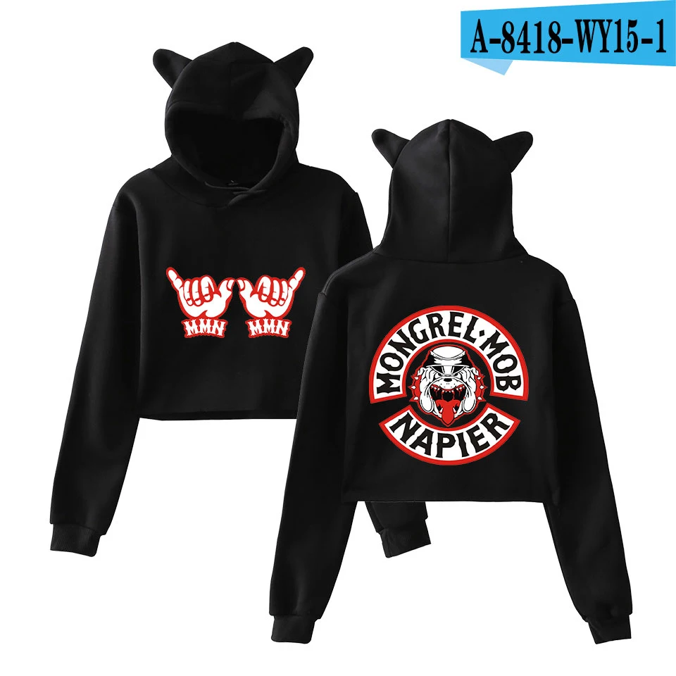 Mongrel Mob Cat Ear Hoodie Sweatshirt Sexy Girl Fashion Popular New European Style Harajuku 2018 NEW Sweatshirt oversized hoodie Hoodies & Sweatshirts