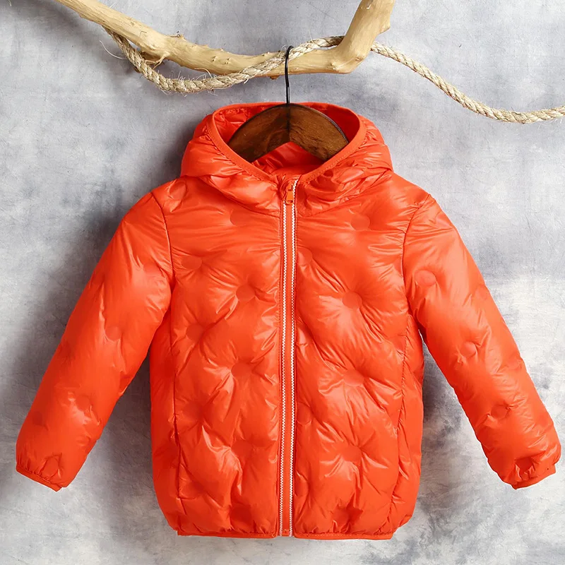 В году, зимние толстые теплые куртки-пуховики для мальчиков и девочек дети конфеты цвет с капюшоном вниз пальто, верхняя одежда детская одежда 11 цветов