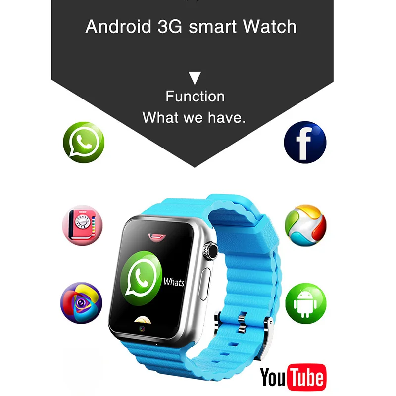  3G Smart Watch SIM Camera Smartwatch Wifi For Android Smartphone Touch Screen MTK6572