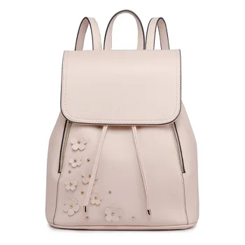 

Miss Lulu Women Backpack Flower PU Leather School Bags For Teenagers Girls Drawstring Shoulder Bag Rucksack Lady Daypack YD6808