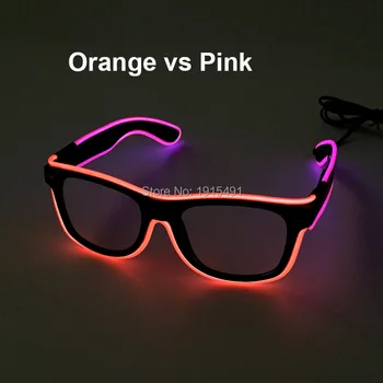 

Brand Design Easter Day Decor Glittery Electroluminescent Wire Sunglasses Holiday Lighting Neon Cold Light Glasses as Present