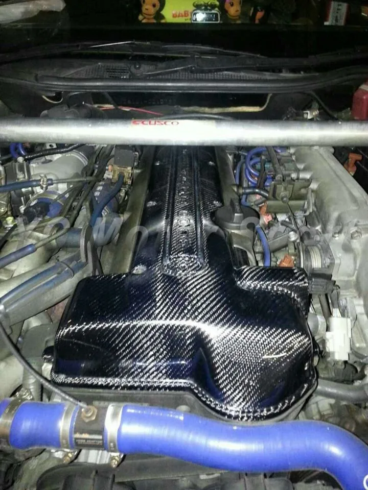 Автомобильные аксессуары из углеродного волокна vvt-i крышка двигателя подходит для 1997-2002 Супра MK4 2JZ-GTE крышка двигателя автомобиля-Стайлинг