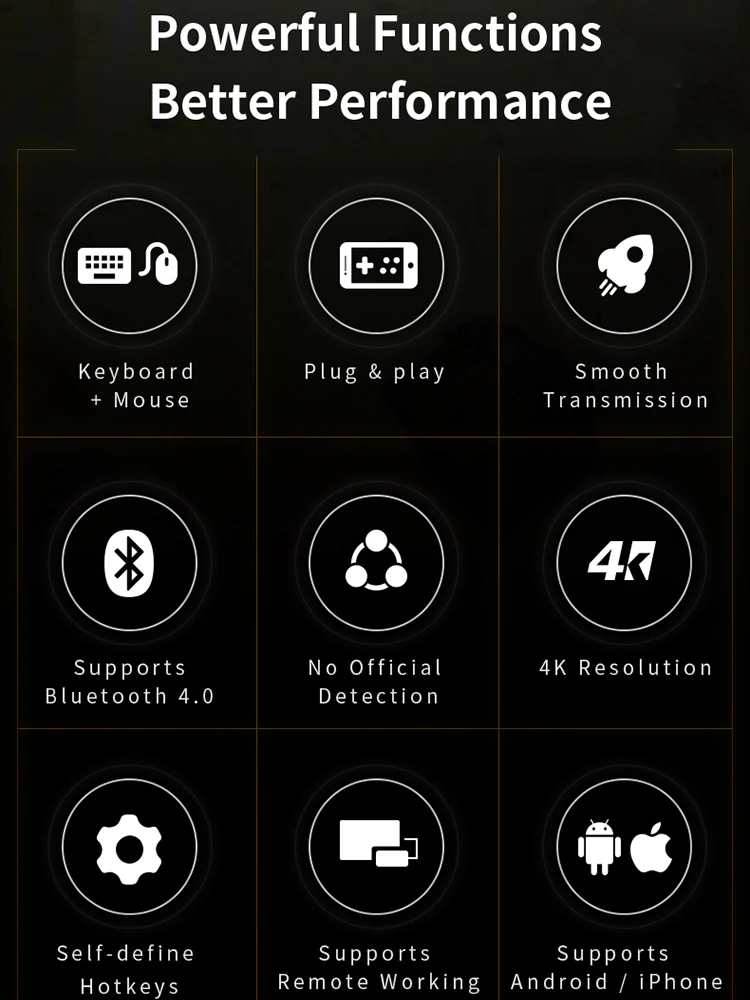 4K 60Hz Bluetooth PUBG Mobile Phone Controller Keyboard Mouse Converter Plug and Play Adapter For A