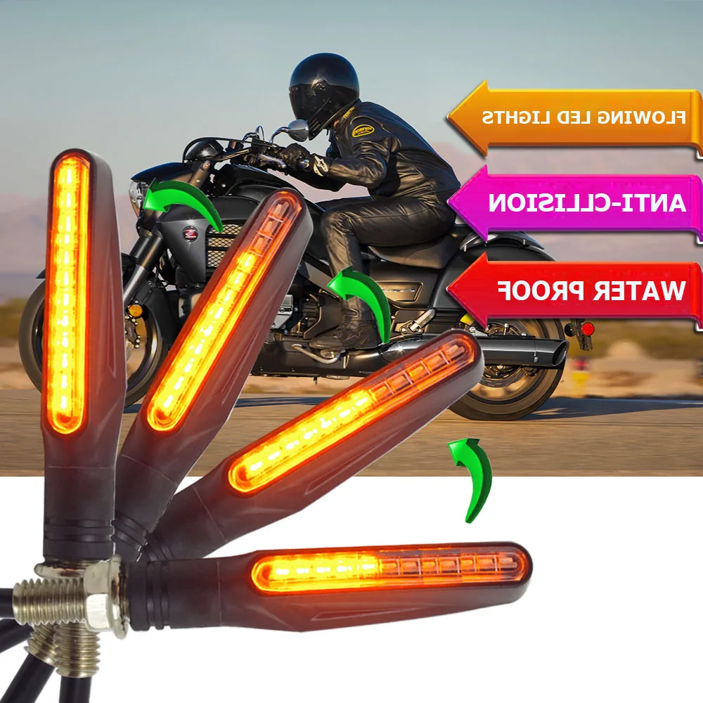 

Universal motorcycle turn signal Lights Flowing intermitentes clignotant moto led FOR mt 09 tracer vstrom 650 honda msx xvs 650