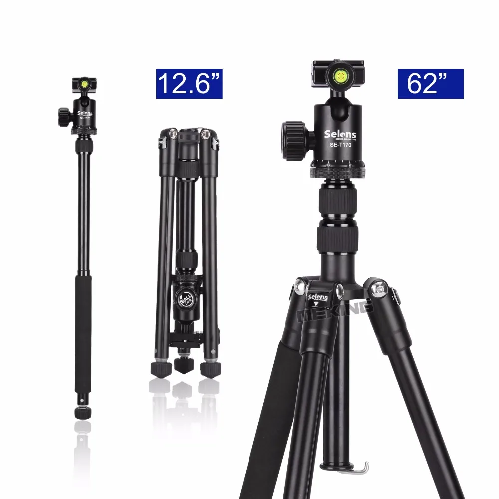 Черный профессиональный штатив для фотографии Selens 150 см/62 дюйма монопод DSLR камеры