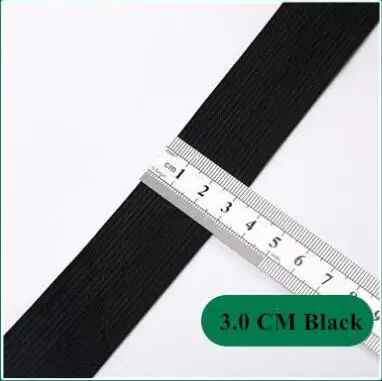 5Meters 1-6CM Black/White High Elastic Band Nylon Webbing Spandex Ribbon Garment Trousers Hair Tie Dress Lace Sewing Accessories - Цвет: Black 3 cm