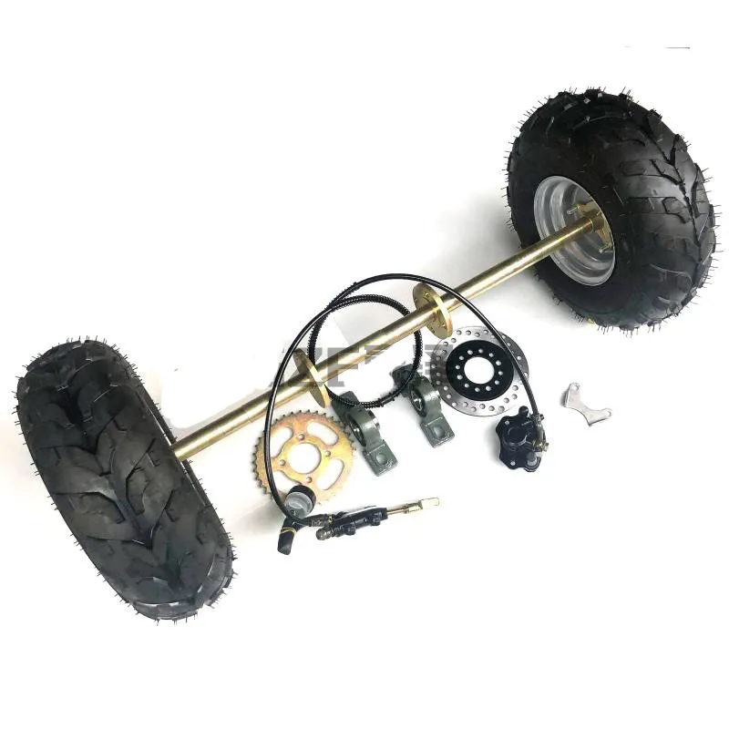 DIY Quad Bike GO KART KARTING UTV Buggy 6 Inch Wheel Tires Brake Disc Rotors Sprocket 80CM ATV Rear Axle