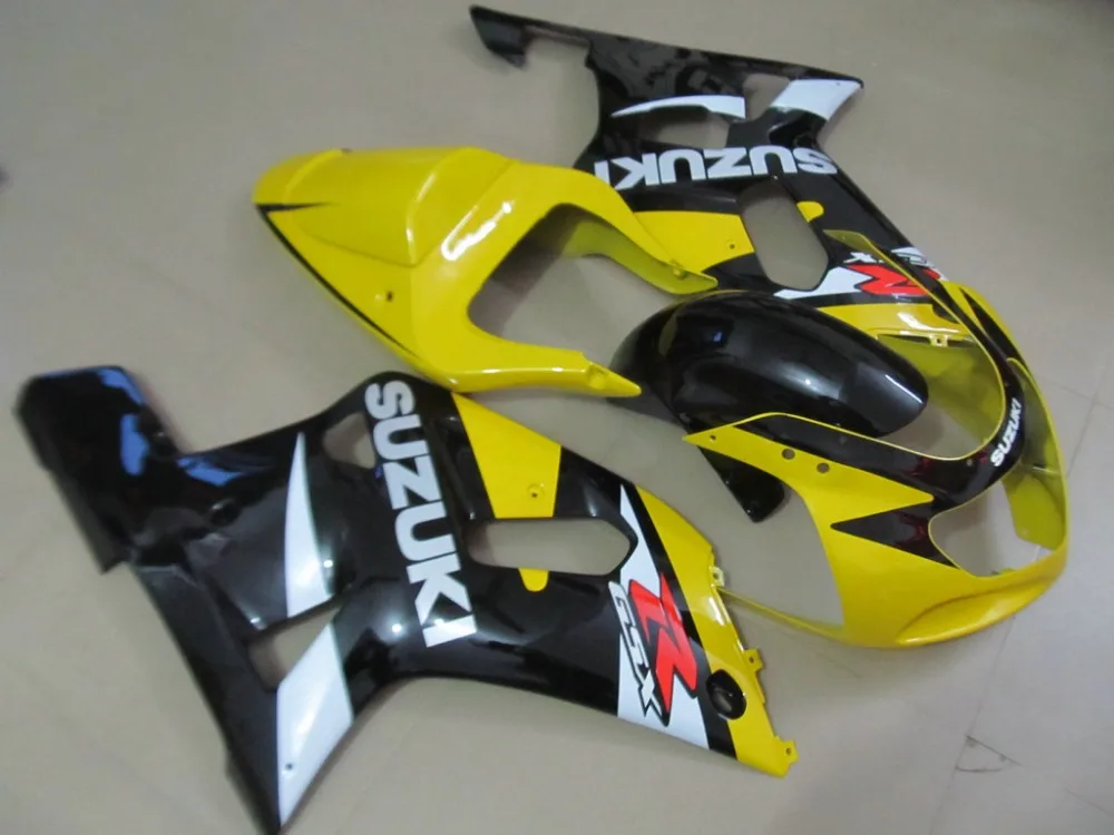 

Injection mold Fairing kit for SUZUKI GSXR600 750 01 02 03 GSXR 600 GSXR750 K1 2003 2001 2002 Yellow black Fairings set  AB29