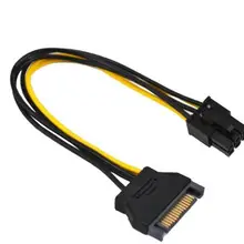 KAUNGCHENG 10 шт. горячая Распродажа PCI-E Экспресс кабель питания PSU питание Sata до 6 pin ATX 18AWG адаптер Riser для Биткойн шахта