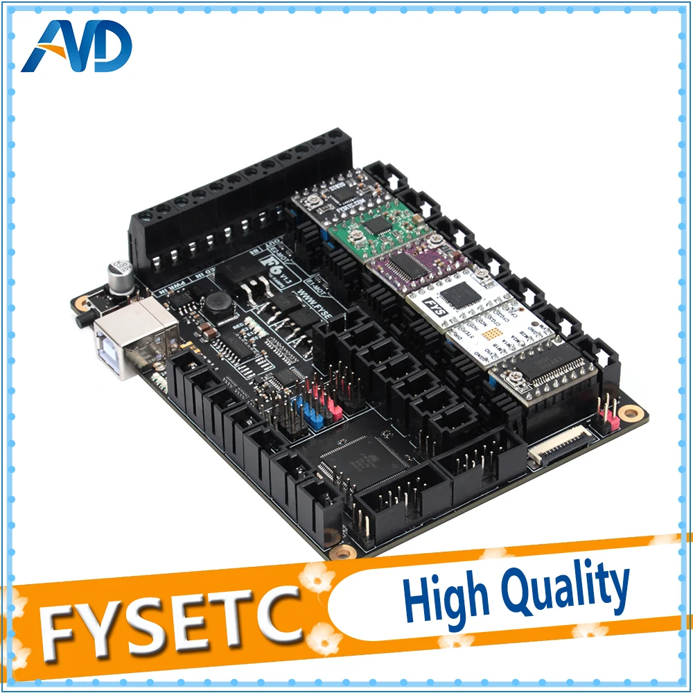 Материнская плата FYSETC F6 V1.3+ 6 шт. TMC2100/TMC2208v1.2/TMC2130v1.2/DRV8825/S109/A4988/ST820 VS SKR V1.3