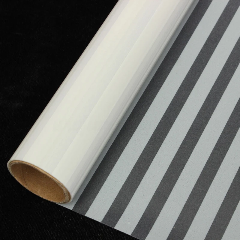 PVC 45x150cm Waterproof Privacy Frosted Glass Window Film Striped Sticker Home