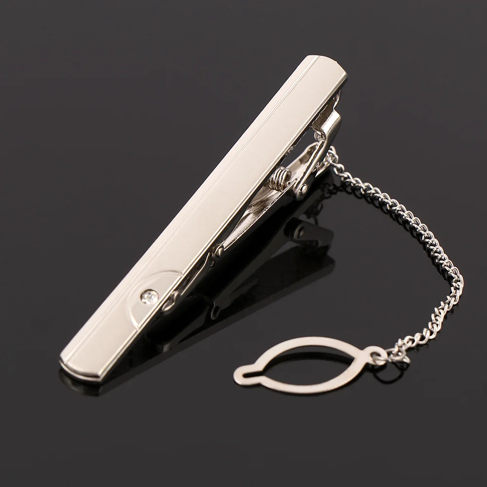 

1PC Men's Alloy Metal Fashion Necktie Clip Silver Simple Tie Pin Bar Clasp Accessories for Gentleman Suit Jewelry Gifts