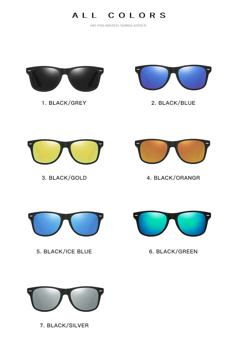 HDSUNFLY модные Для мужчин поляризованных солнцезащитных очков Для мужчин для вождения зеркала покрытие точки черная рамка очки мужские солнцезащитные очки UV400