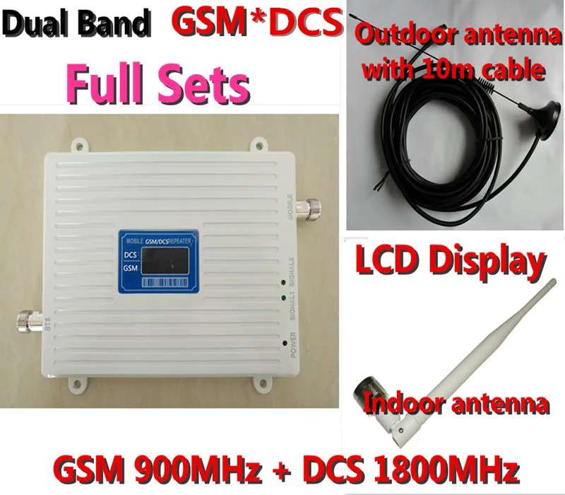 

LCD Display GSM Repeater GSM DCS Celular Signal Booster Amplifier Dual Band 2G 4G 900 1800MHz Cell Mobile Phone Signal Repeater