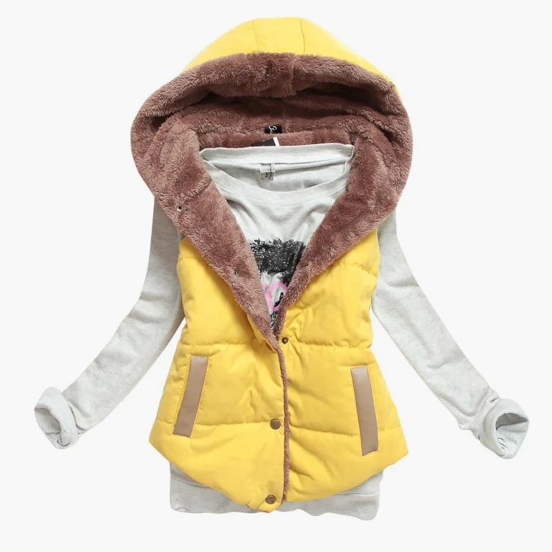 

New 2018 Fashion Spring Autumn Vest Sleeveless Hooded Coral Velvet Thicken Jacket Cotton Winter Plus Size Waistcoat Female Vest