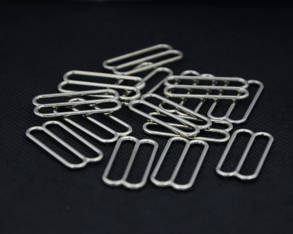

Exquisite 200pcs Size 20mm Silver Nickle Color High Quality Plated Metal Bra Adjuster Hook Ring Slider For Underwear DIY Buckle